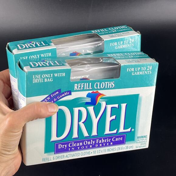 NOS Dryel Dry Cleaning Original Refill Cloths Discontinued Pack of 6, Lot of 2 - Picture 9 of 10